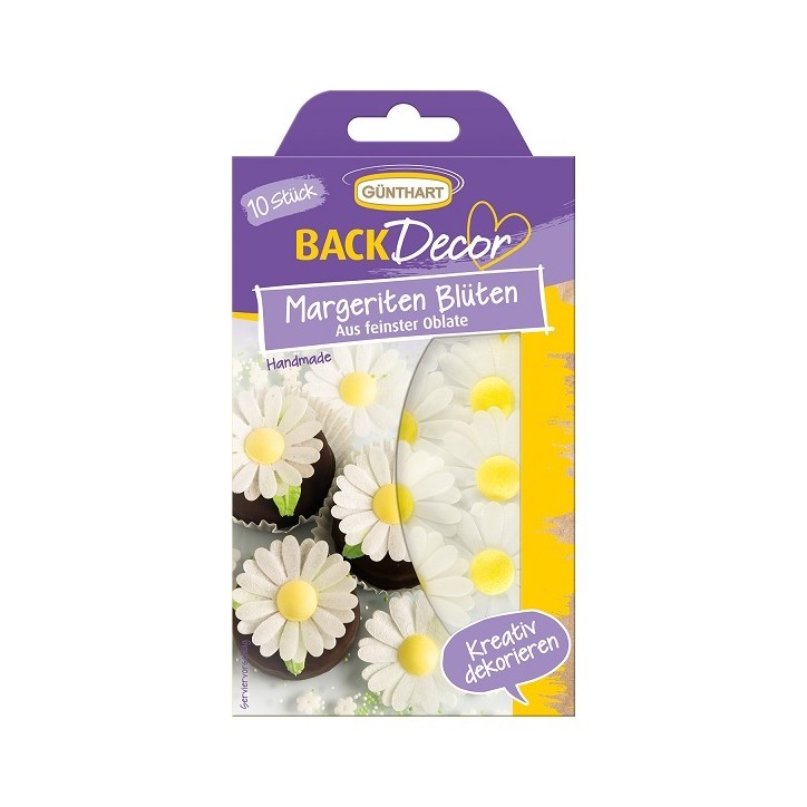 10 Wafer Daisy Flowers Vegan/Glutenfree/Lactosefree