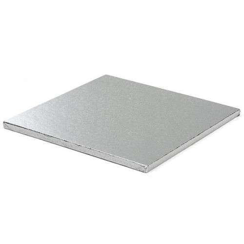 12mm Square Cake Board Silver 25x25cm