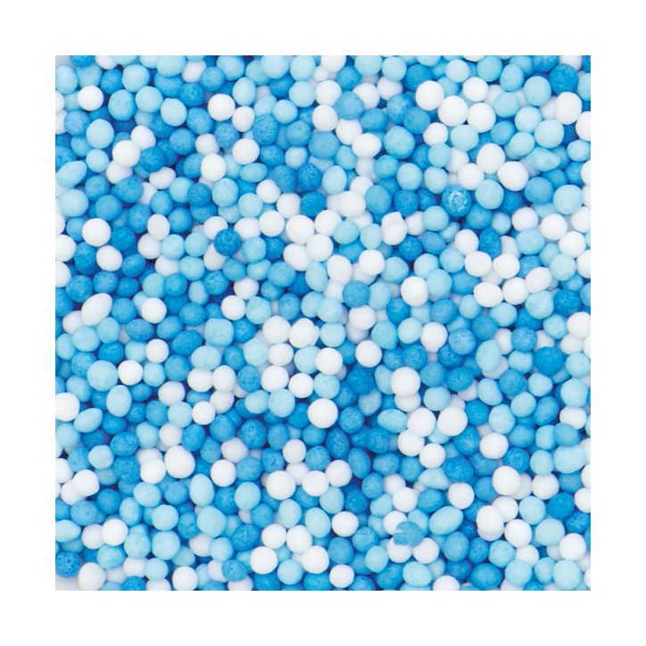 Decora Zuckerperlen Nonpareilles Blau-Weiss-Hellblau DA-2081123