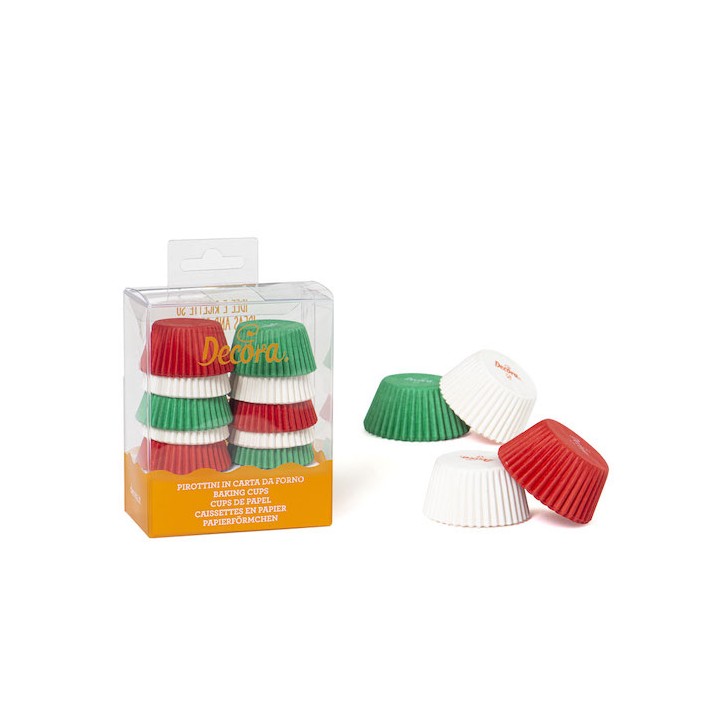 Decora Mini Cupcake Baking Liners Red-White-Green DA-0339751