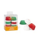 Decora Mini Cupcake Baking Cups White-Red-Green, 200pcs