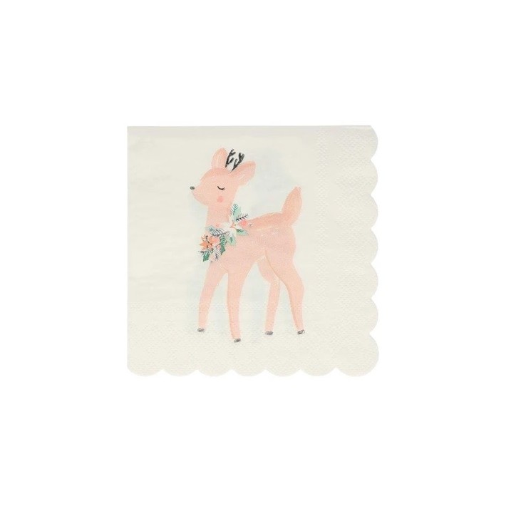 Christmas Napkins Pastel Deer 16 pcs - Meri Meri 217738