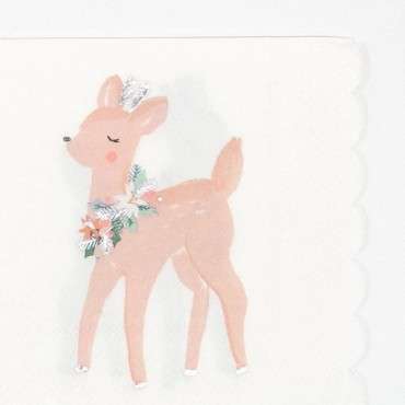 Christmas Napkins Pastel Deer 16 pcs - Meri Meri 217738