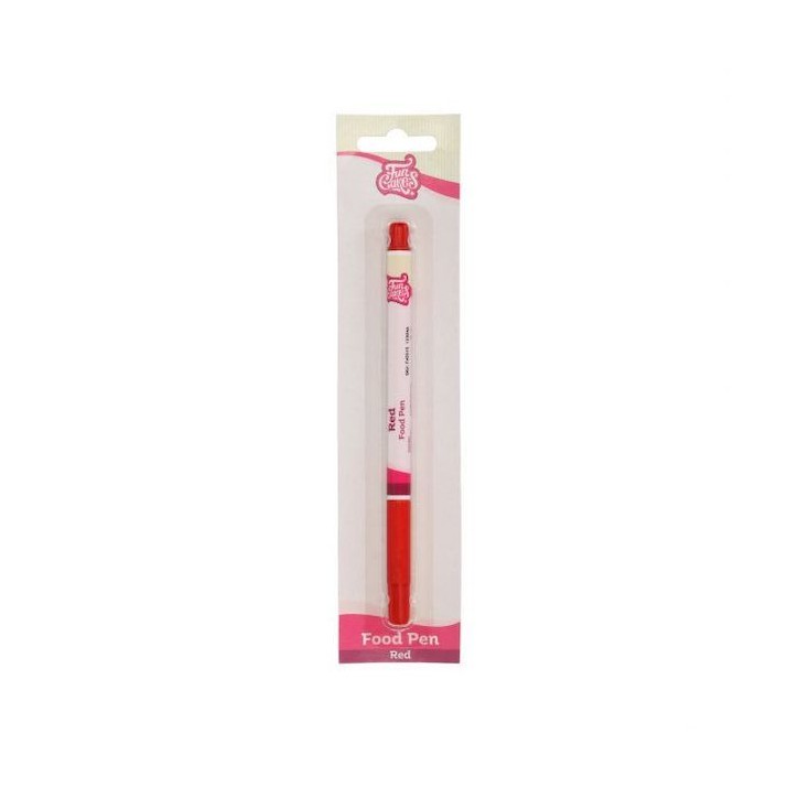 FunCakes Lebensmittelstift mit Pinselspitze Rot CS-F45515