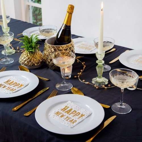 Talking Tables Beverage Napkins Luxe Happy New Year, 16 pcs