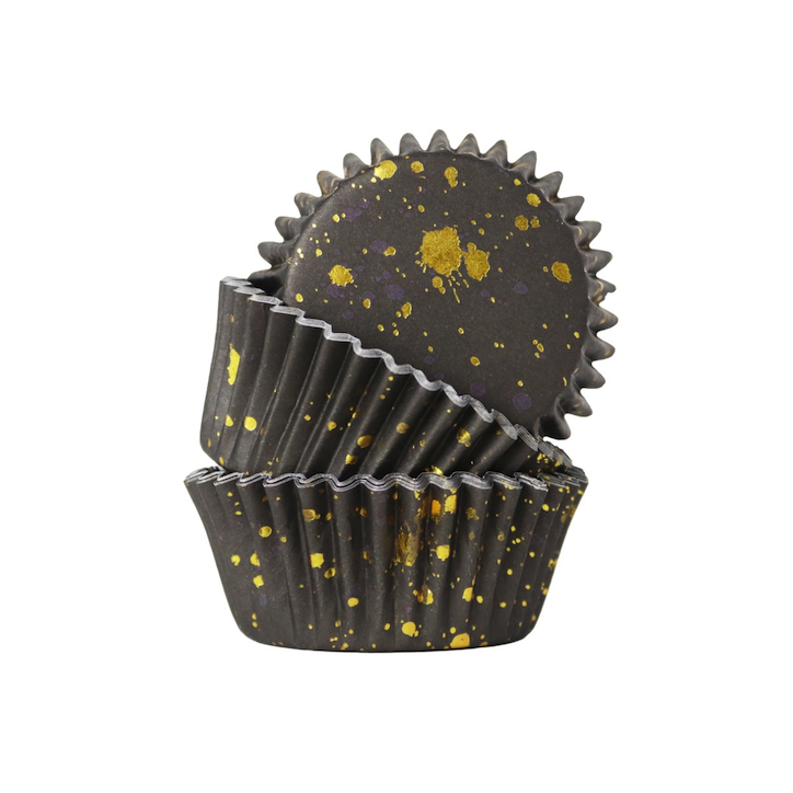 PME Cupcke Förmchen Schwarz-Gold Flecken Folienbeschichtet PME-BC841