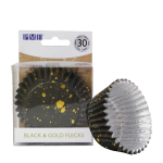 PME Cupcake Cases Black & Gold Flecks, 30 pcs