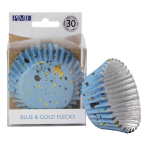 PME Cupcake Förmchen Fleck Hellblau-Gold, 30 Stück