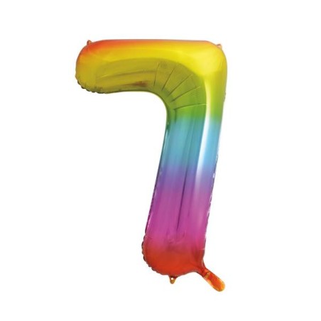 Unique Party Foil Balloon Number 7 Rainbow Colour 86cm UP-56807