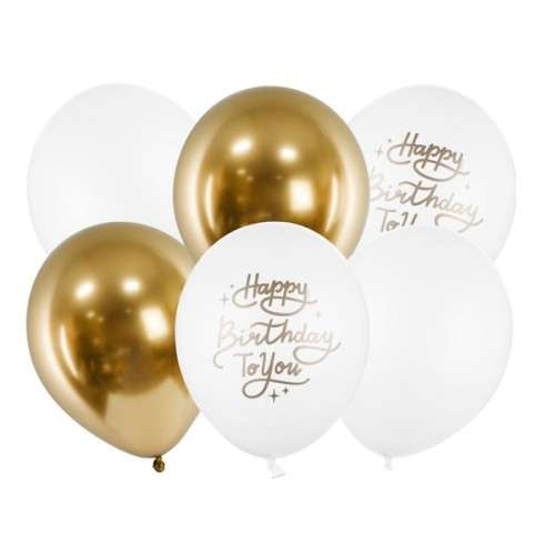 PartyDeco Ballon Set Happy Birthday To You, 6 Stk