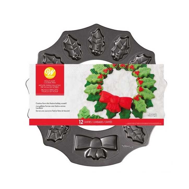 Wilton Cookie Pan Wreath Holly Leaf CS-2105-0-0515