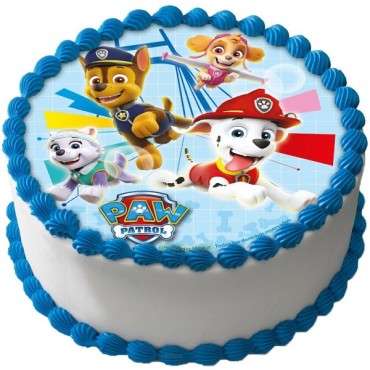 Glutenfreier Tortenaufleger Paw Patrol Kuchendekor 16cm - 8435599739215