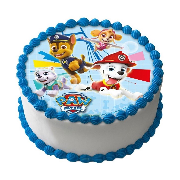 Glutenfreier Tortenaufleger Paw Patrol Kuchendekor 16cm - 8435599739215