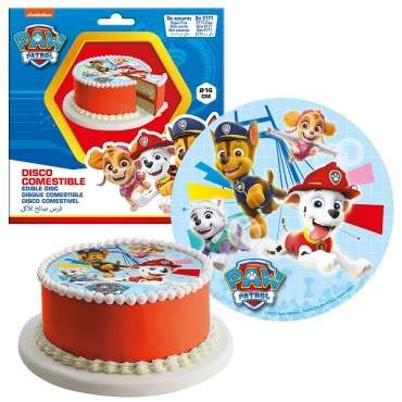 Glutenfreier Tortenaufleger Paw Patrol Kuchendekor 16cm - 8435599739215