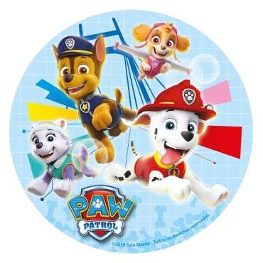 Glutenfreier Tortenaufleger Paw Patrol Kuchendekor 16cm - 8435599739215