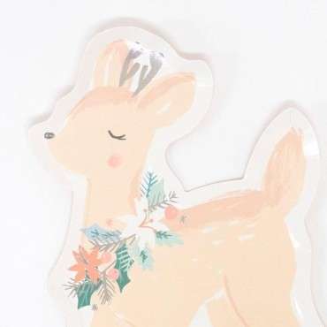 Meri Meri Pastel Deer Paper Plates Christmas MM-217243