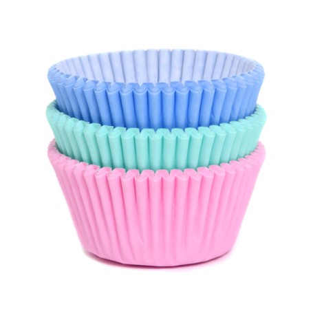 House of Marie Baking Cupcake Paper Liners Plain Pastel HOF-1852ASPA50