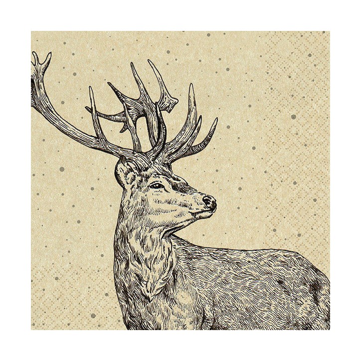 Home Fashion ECO LINE Servietten Proud Deer 20 Stück 33x33cm FE-640005