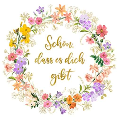 Atelier Designer Collection Napkins Sohpie's Garden - Schön, dass es Dich gibt, 20 pcs