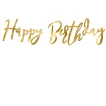 Party Deco Happy Birthday Banner Gold, 62cm