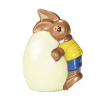 Schokoladen-Giessform Oster-Hase umarmt 11.5cm Ei RU-0553