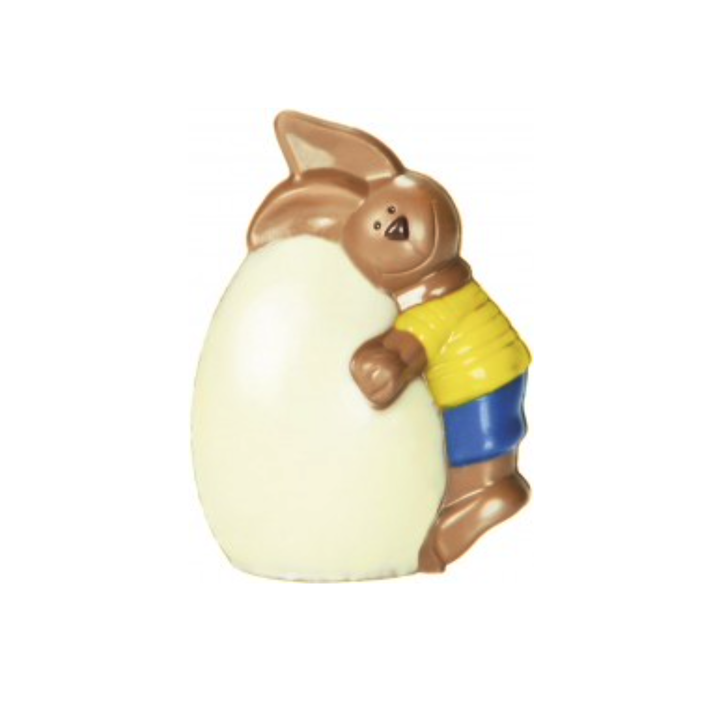 Chocolate Mold Easter Bunny hugs Egg 11.5cm RU-0553