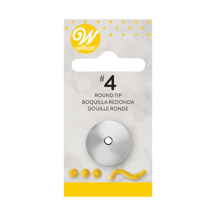 Wilton Decorating Tip Number 4 Round Carded Metal CS-418-4