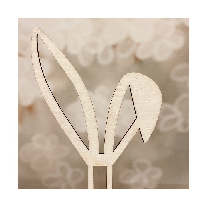 Easter Bunny Ear Cake Topper - Bunny Ear wooden lasered cake topper