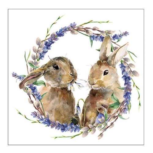 Ambiente Rabbit Wreath Paper Napkins, 20 pcs