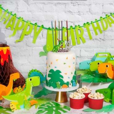 Anniversary House Dinosaurier Tortenfigur mit Happy Birthday Schild 7cm AH-BU311