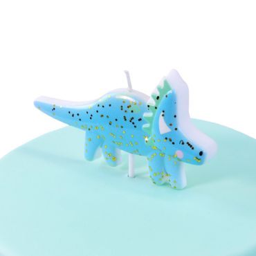 PME Motto-Kerze Dinosaurier Blau 10x5cm PME-CA164