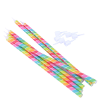 PME Tall Rainbow Stripes Candles, 6 Pcs