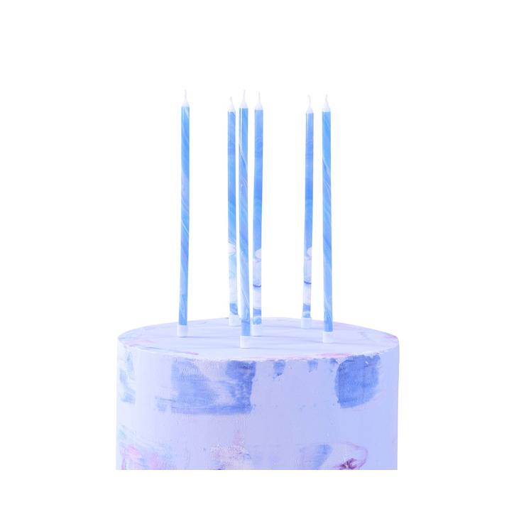 PME Candles Tall Blue Marble with Holders 18cm PME-CA177