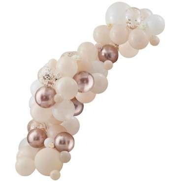 Ginger Ray Balloon Garland Kit Peach-White-Rosegold 70 balloons GR-BL-104