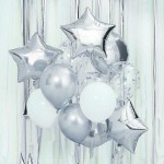 Ginger Ray Metallic Silber Ballon Bundle, 12 Stück