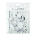 Ginger Ray Metallic Silber Ballon Bundle, 12 Stück