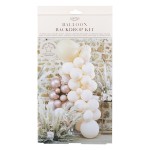 Ginger Ray Pampas White-Peach-Rose Gold Balloon Arch Kit, 70 parts