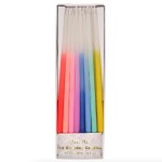 Meri Meri Tall Rainbow Dipped Tapered Candles, 16 pcs