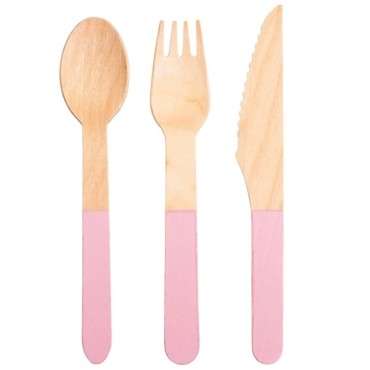 Meri Meri Wooden Cutler Set Pink 24 Pieces MM-143443