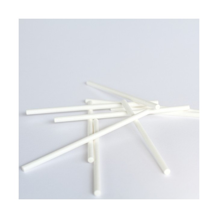 25 Weisses Papier Cake Pop Stiele 114x4mm