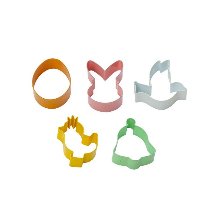 Easter Cookie Cutters - 5 pcs Bunny Cutter - Egg Cookiecutter - Easter Dove Cookie Cutte - Bell Cutter - Chick Cookie Cutter