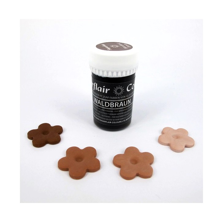 Gelfarbe Sugarflair Woodland Brown - Braune Pastenfarbe Koscher - A324