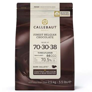 2.5kg Callebaut Chocolate Callets -Extra Dark (70,5%) - KOSHER / HALAL / VEGAN / Glutenfree