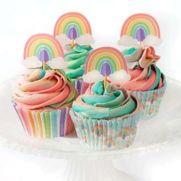 Anniversary House Cupcakeförmchen Regenbogen Pastell 75 Stück AH-J141