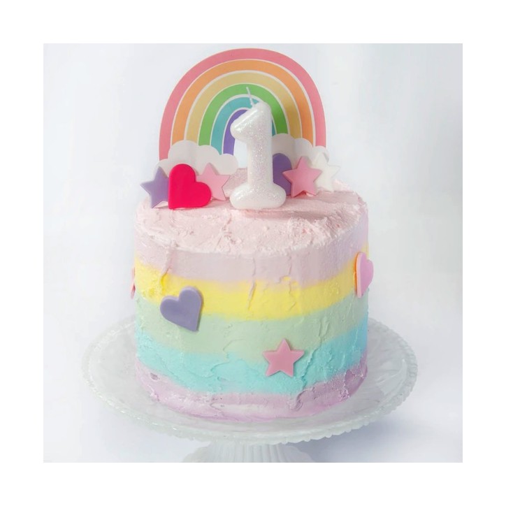 Anniversary House Pastel Rainbow Cake Topper 12x9cm AH-J150