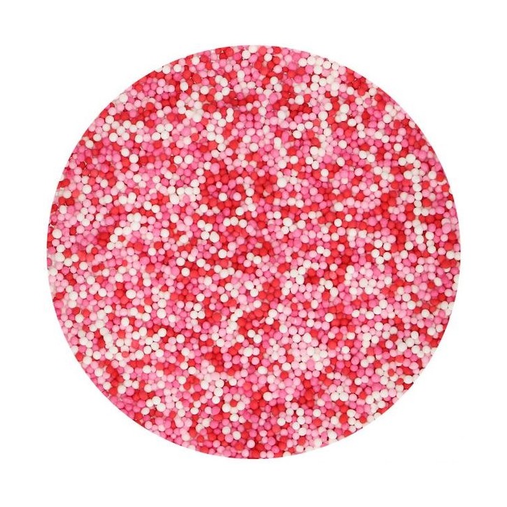 Dekorperlen Nonpareilles Rot-Weiss-Pink Mix - 8720512694314