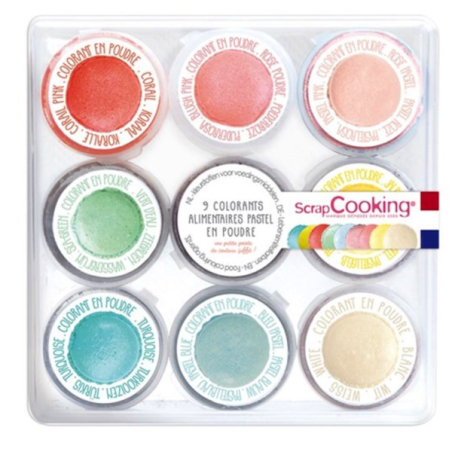 ScrapCooking Mini Pastell Puderlebensmittelfarben Set 9 Stück VE-SC4272