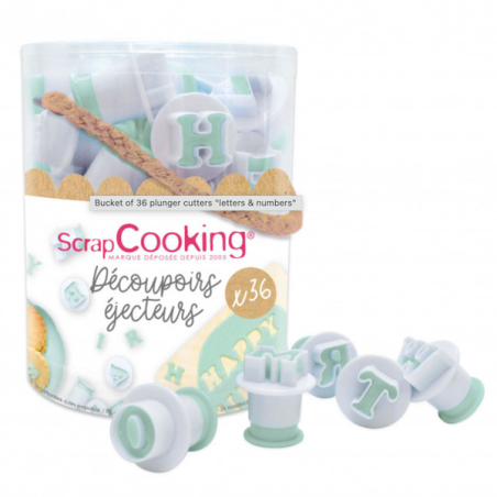 ScrapCooking Ejecting Cutter Stamp Set Letters and Numbers 36 Stk 3cm VE-SC2035