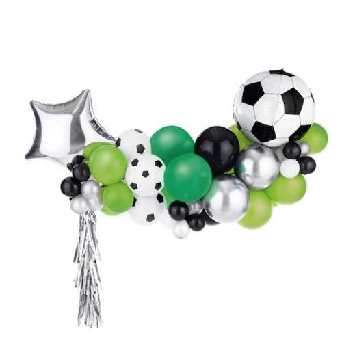 PartyDeco Ballongirlanden Set Fussball, 150cm