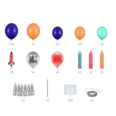 Partydeco Raketen Ballongirlande 76-teilig 154cm PD-GBN9